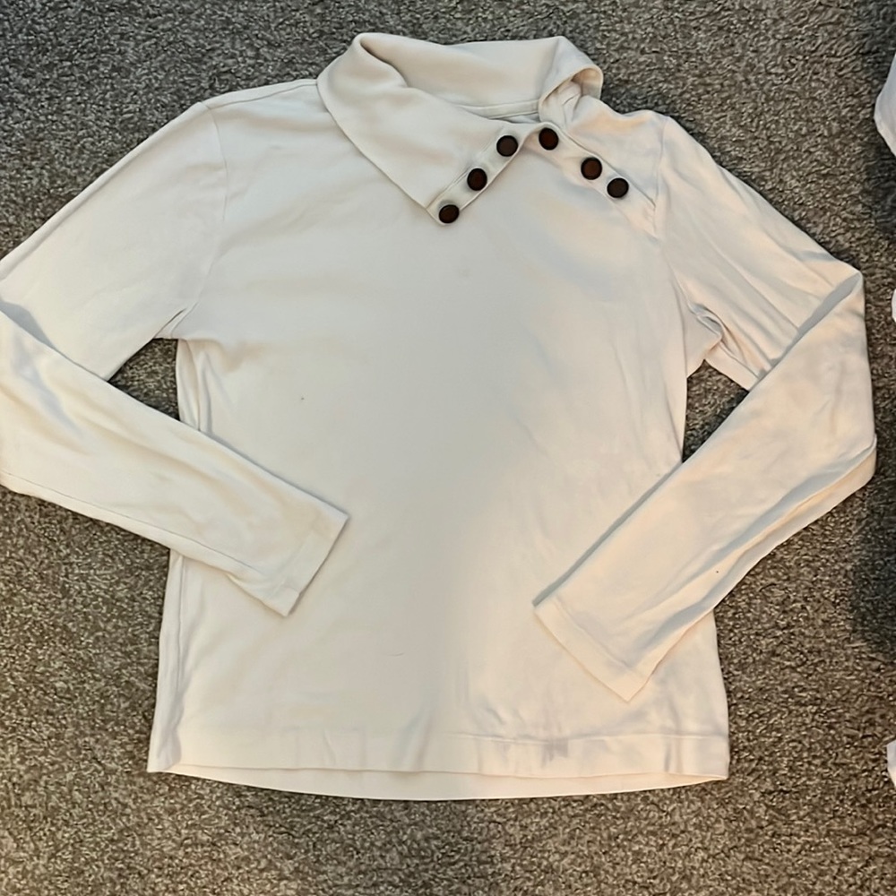 Ralph Lauren long sleeve tee with side buttons, size small